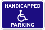 HANDICAPPED PARKING sign wide AR-302