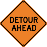 DETOUR AHEAD construction signs Minnesota
