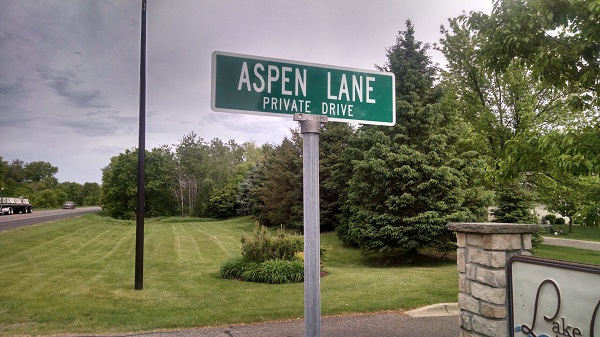 Professionally installed street sign